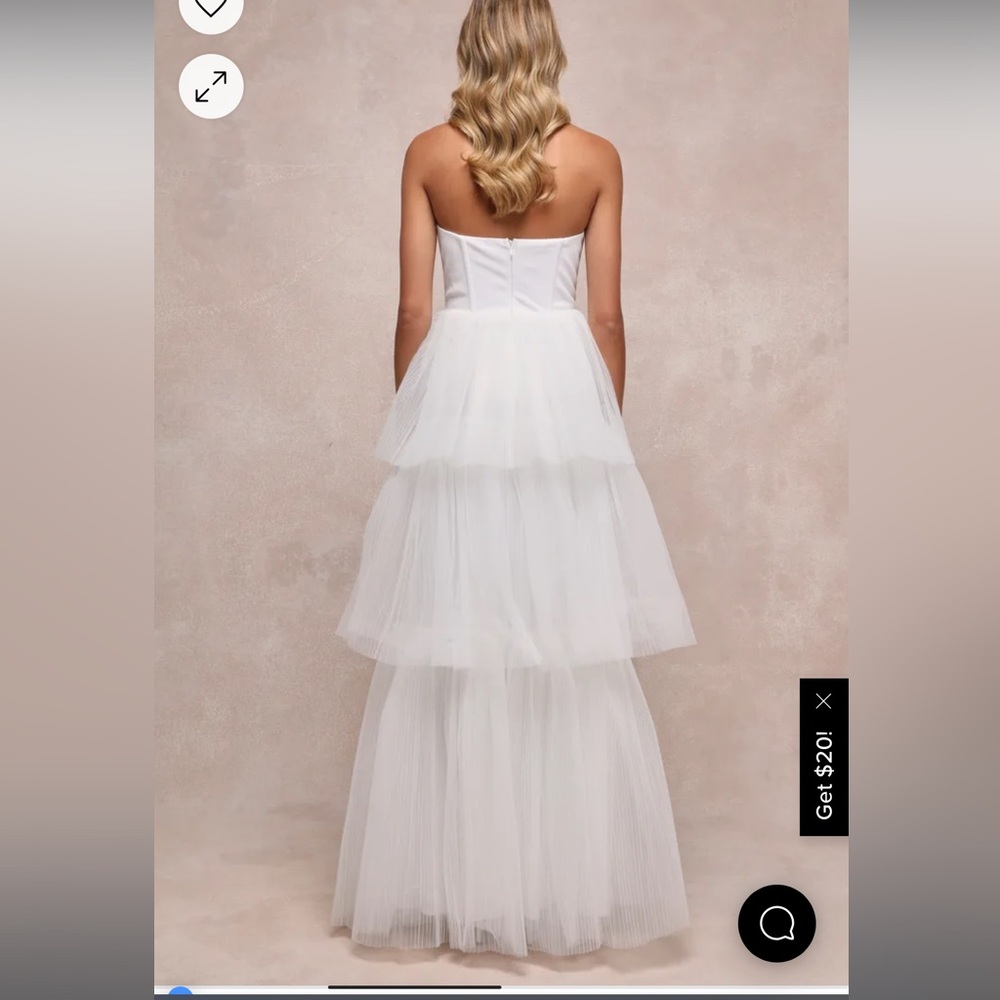 Lulus Exquisite Enchantment White Tulle Tiered Strapless Gown - Picture 2 of 4